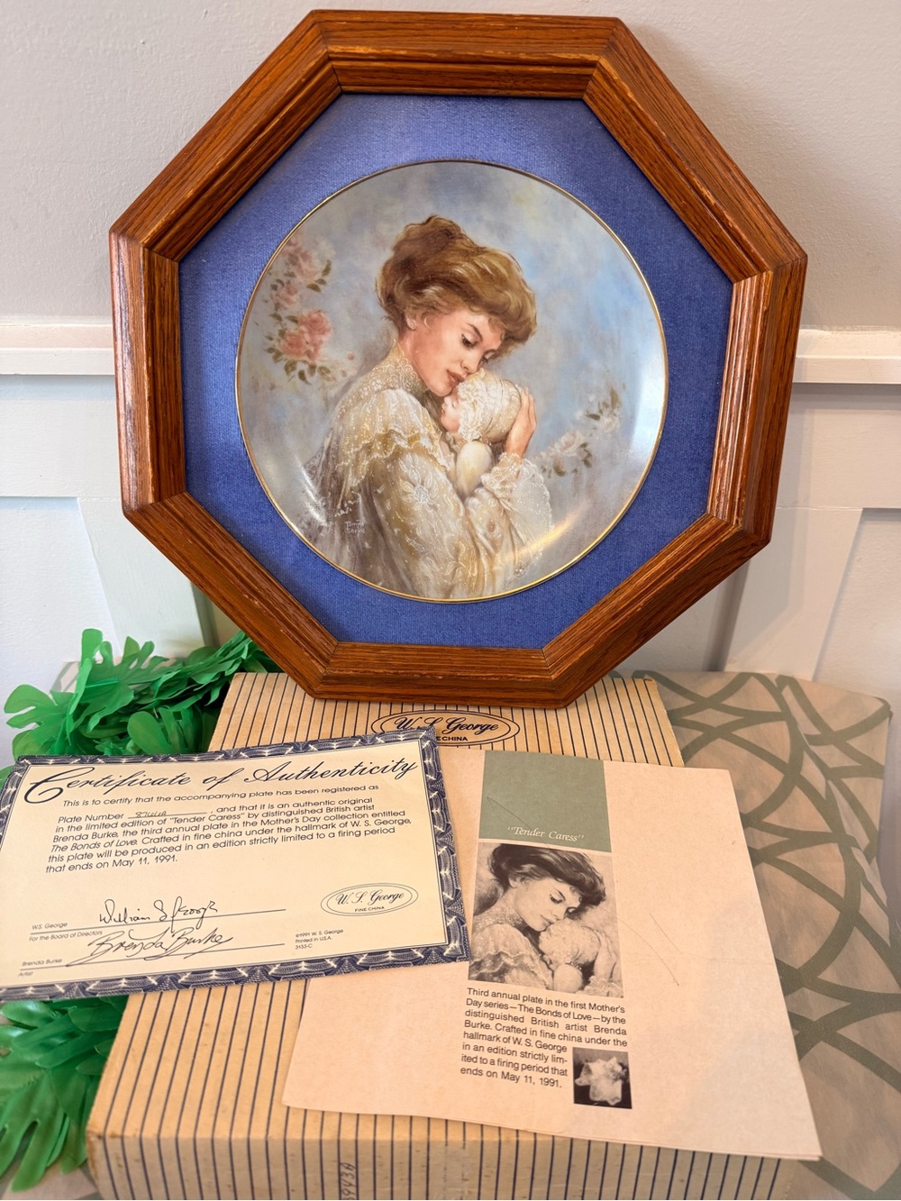 W.S. George Fine China The Bonds of Love “Tender Caress” Decorative Plate